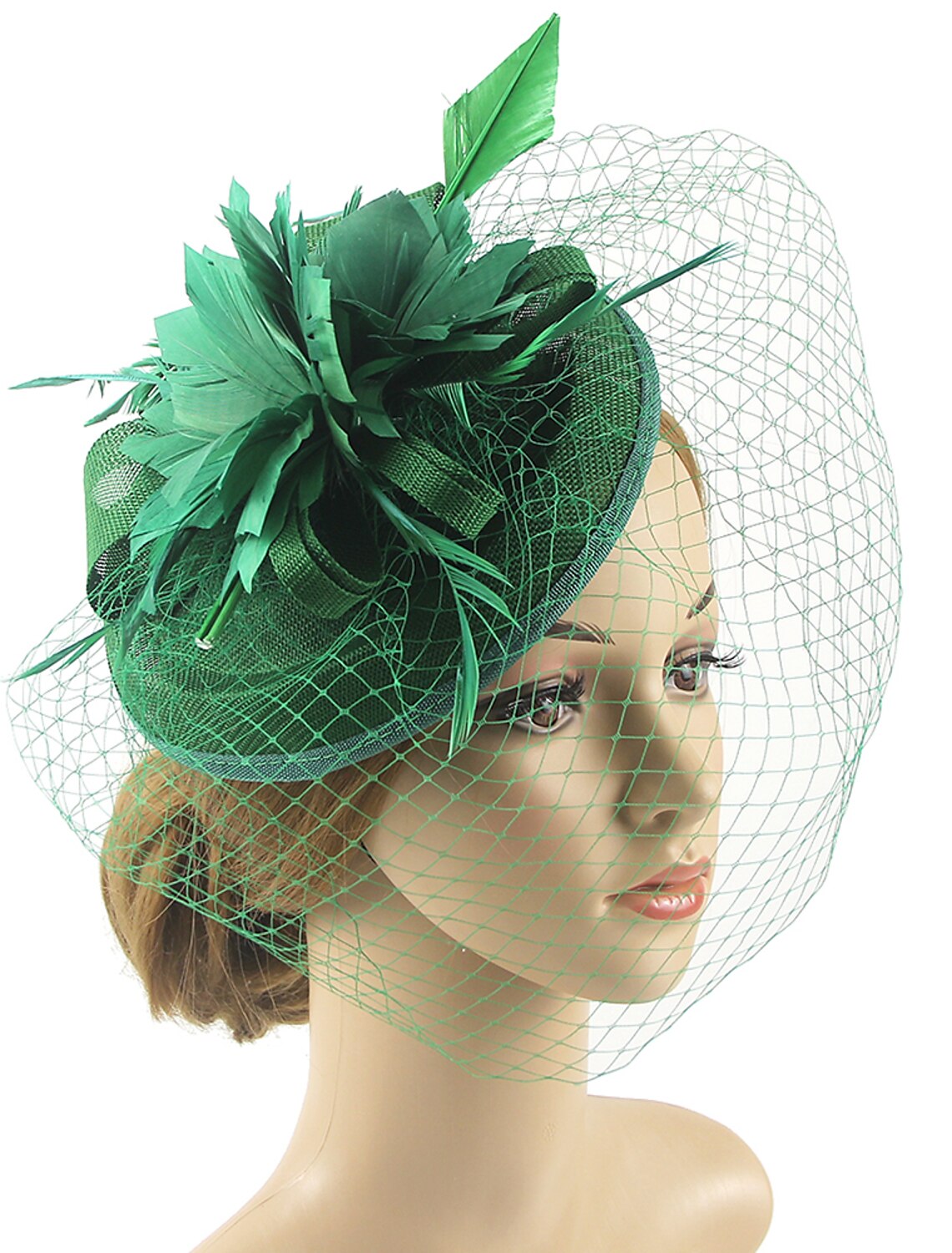 Wholesale Fascinators Kentucky Derby Hat Headwear Organza Polyester / Polyamide Fedora Hat Floppy Hat Veil Hat Tea Party Horse Race Ladies Day Vintage Style Vintage Elegant With Feather Appliques