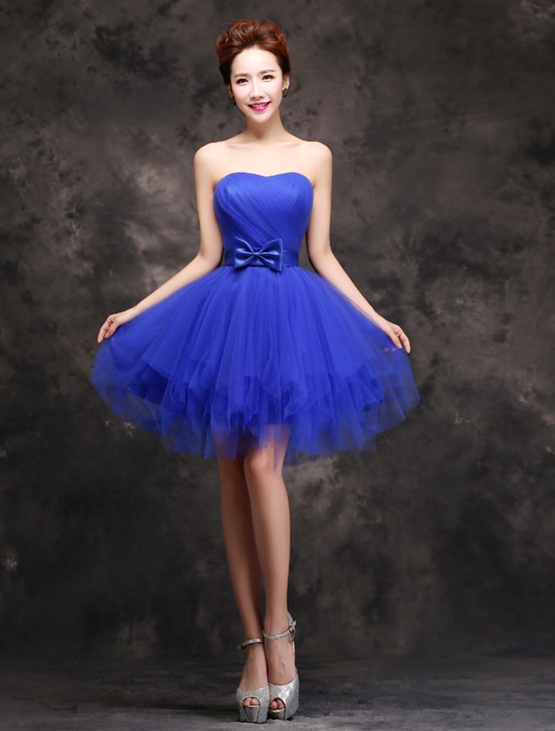 Wholesale Ball Gown Cocktail Dresses Vintage Dress Homecoming Party Wear Short / Mini Sleeveless Sweetheart Tulle with Bow(s) Ruffles