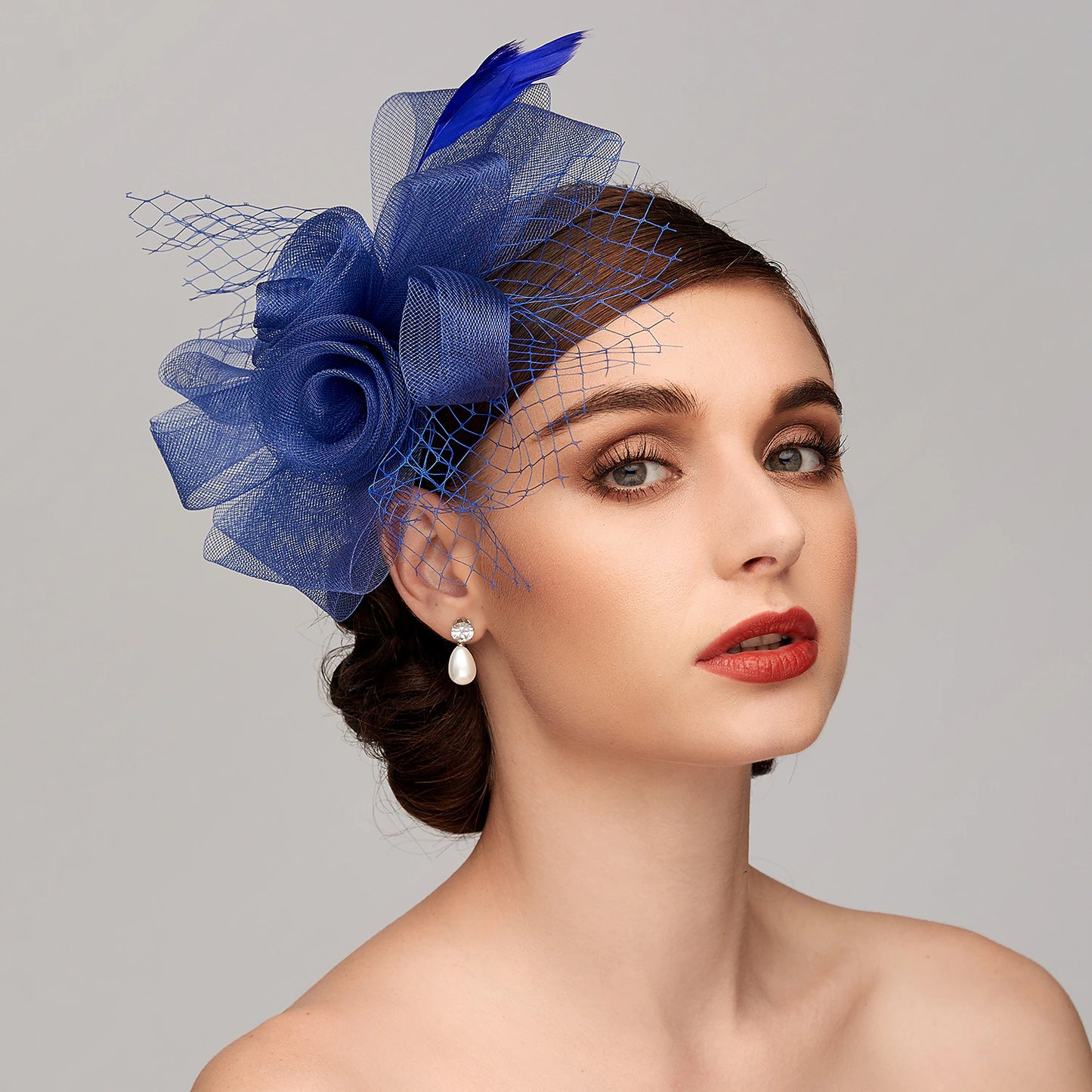 Wholesale Elegant Net Mesh Tulle Fascinator Hats Headpiece Clip Headband with Bow(s) Feather Flower Floral 1PC Kentucky Derby Wedding Tea Party Horse Race Cocktail Vintage for Women