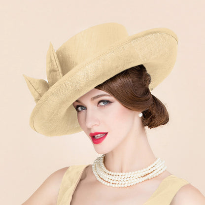 Wholesale Fascinators Hats Sinamay Bowler / Cloche Hat Wedding Casual Horse Race Ladies Day Melbourne Cup Vintage Elegant With Bowknot Headpiece Headwear