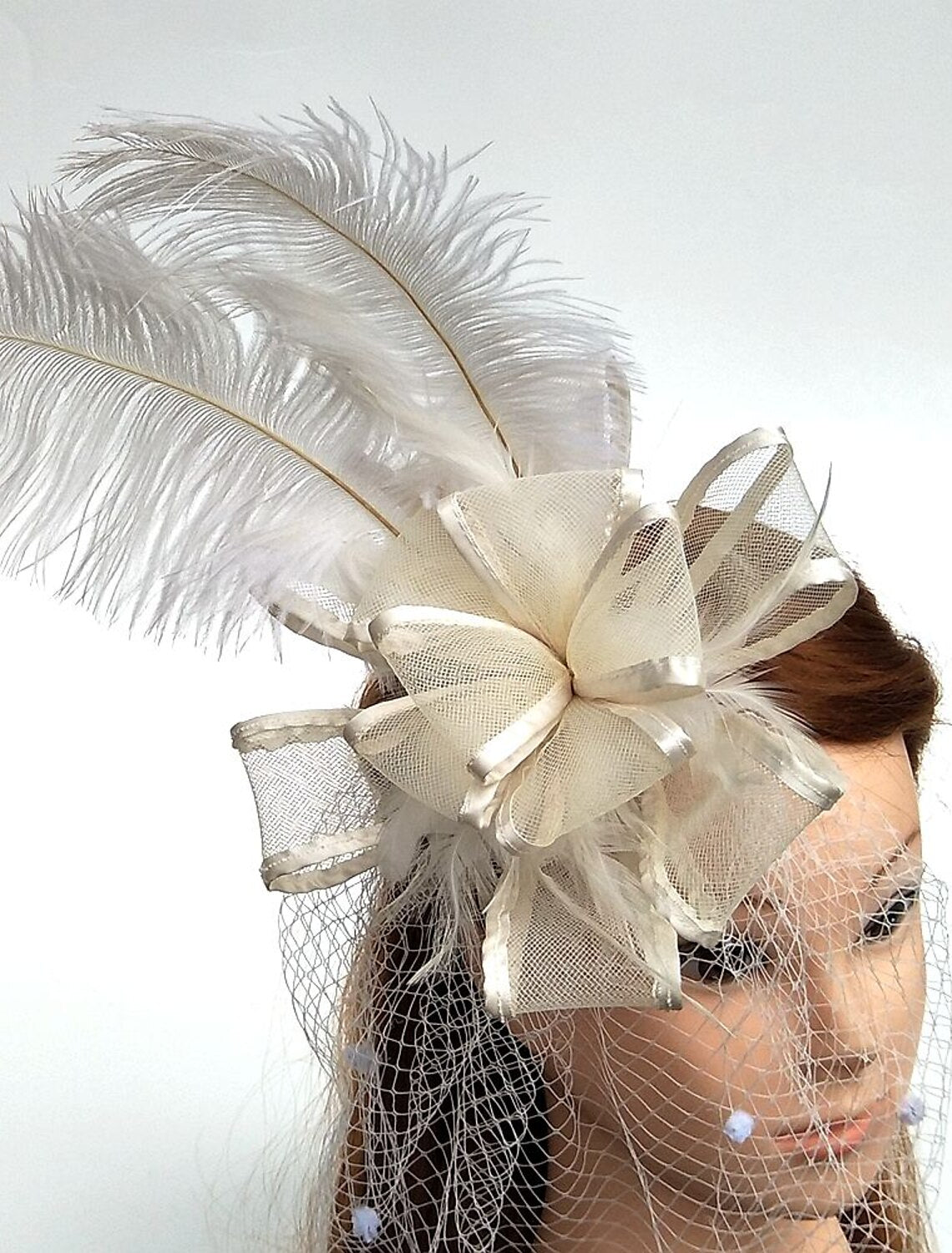 Wholesale Tulle / Feather / Net Fascinators / Hats / Birdcage Veils with 1 Piece Wedding / Special Occasion / Horse Race Headpiece