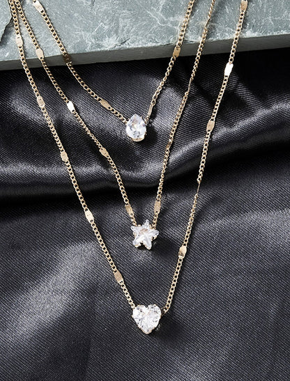 Wholesale Necklace Zircon Chrome Women's Fashion Sweet Classic Cool Wedding Geometric Necklace For Wedding Party