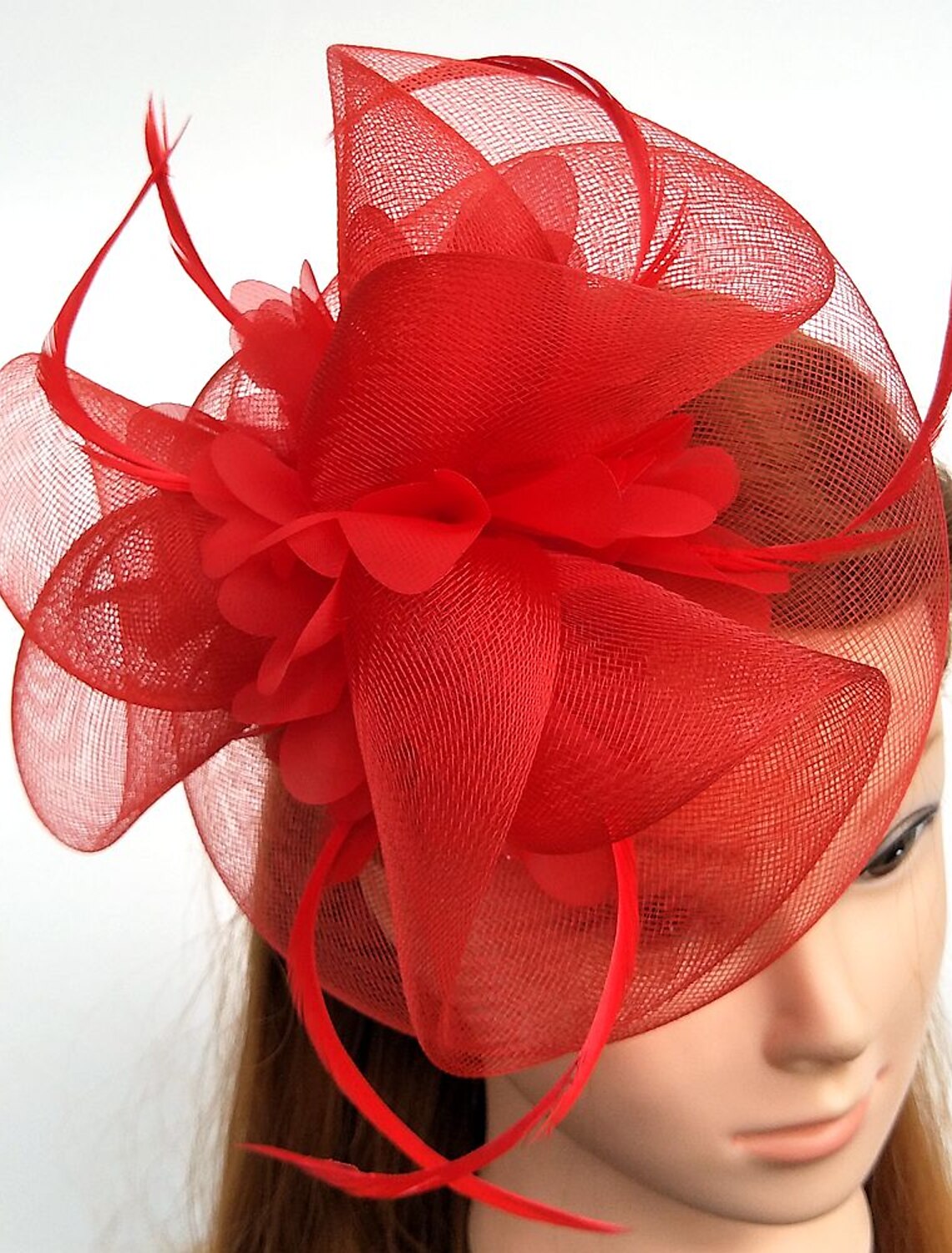 Wholesale Tulle / Feather / Net Fascinators Kentucky Derby Hat/ Headwear with Floral 1PC Wedding / Special Occasion / Horse Race Headpiece