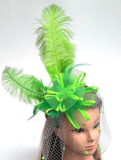 Wholesale Tulle / Feather / Net Fascinators / Hats / Birdcage Veils with 1 Piece Wedding / Special Occasion / Horse Race Headpiece