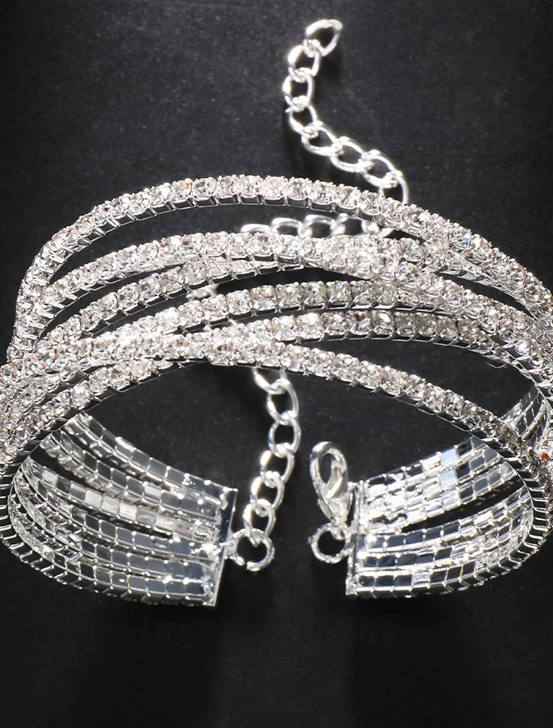 Wholesale Women's Tennis Bracelet Cut Out Precious Fashion Luxury Rhinestone Bracelet Jewelry Silver For Gift Engagement