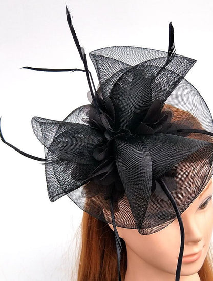 Wholesale Tulle / Feather / Net Fascinators Kentucky Derby Hat/ Headwear with Floral 1PC Wedding / Special Occasion / Horse Race Headpiece