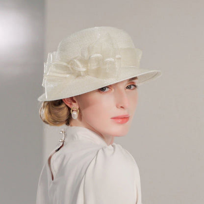 Wholesale Elegant Lady Hats with Flower / Pure Color / Lace Side 1PC Casual / Tea Party / Melbourne Cup Headpiece