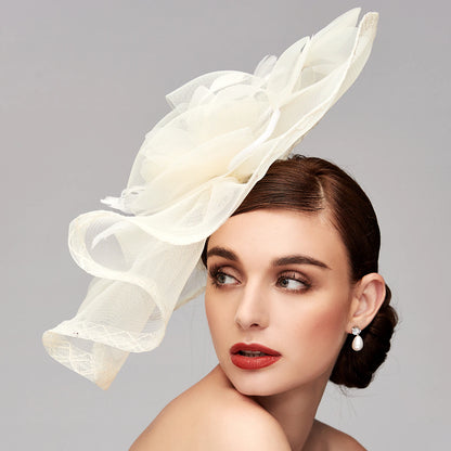 Wholesale Flowers Feather Net Kentucky Derby Hat Fascinators Headpiece with Feather Floral 1PC Horse Race Ladies Day Melbourne Cup Headpiece