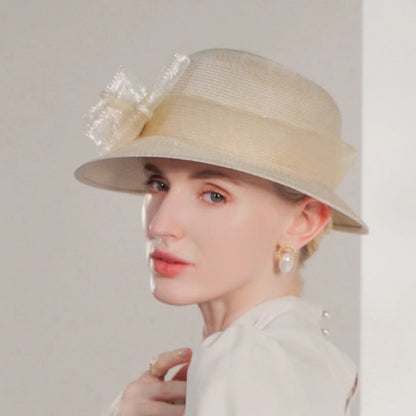 Wholesale Elegant Lady Hats with Flower / Pure Color / Lace Side 1PC Casual / Tea Party / Melbourne Cup Headpiece