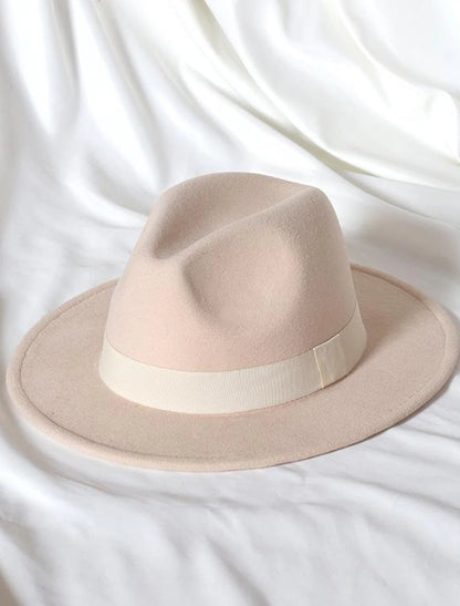 Wholesale Hats Wool Acrylic Fedora Hat Formal Wedding Cocktail Royal Astcot Simple With Pure Color Headpiece Headwear