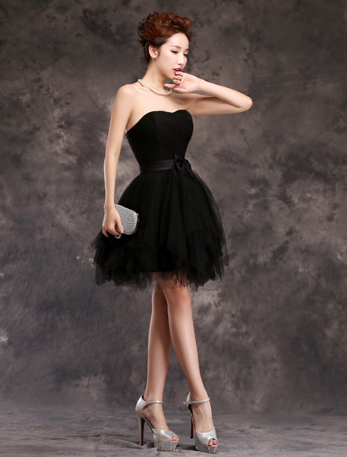 Wholesale Ball Gown Cocktail Dresses Vintage Dress Homecoming Party Wear Short / Mini Sleeveless Sweetheart Tulle with Bow(s) Ruffles