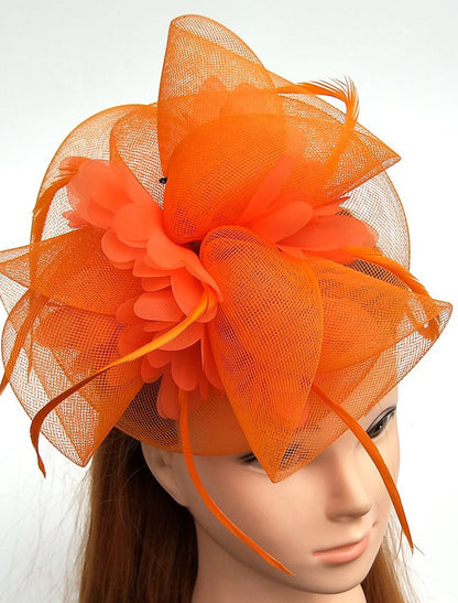 Wholesale Tulle / Feather / Net Fascinators Kentucky Derby Hat/ Headwear with Floral 1PC Wedding / Special Occasion / Horse Race Headpiece