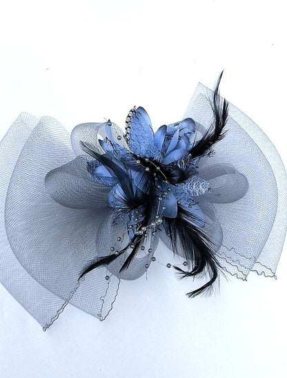 Wholesale Feather / Net Fascinators / Flowers / Hats with Floral 1PC Wedding / Special Occasion / Horse Race Headpiece