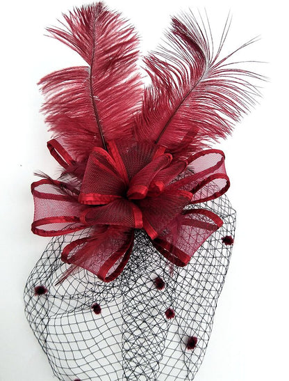 Wholesale Tulle / Feather / Net Fascinators / Hats / Birdcage Veils with 1 Piece Wedding / Special Occasion / Horse Race Headpiece