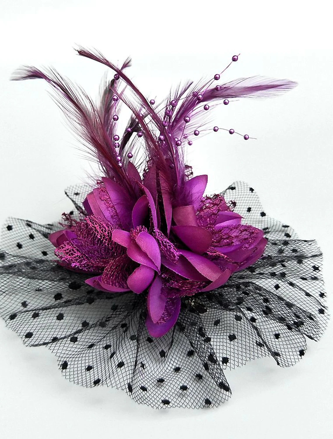 Wholesale Net Fascinators Kentucky Derby Hat/ Headwear with Floral 1PC Wedding / Special Occasion / Party / Evening Headpiece