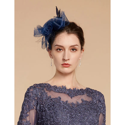 Wholesale Elegant Net Mesh Tulle Fascinator Hats Headpiece Clip Headband with Bow(s) Feather Flower Floral 1PC Kentucky Derby Wedding Tea Party Horse Race Cocktail Vintage for Women