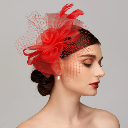 Wholesale Elegant Net Mesh Tulle Fascinator Hats Headpiece Clip Headband with Bow(s) Feather Flower Floral 1PC Kentucky Derby Wedding Tea Party Horse Race Cocktail Vintage for Women