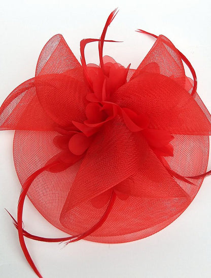 Wholesale Tulle / Feather / Net Fascinators Kentucky Derby Hat/ Headwear with Floral 1PC Wedding / Special Occasion / Horse Race Headpiece