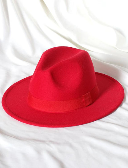 Wholesale Hats Wool Acrylic Fedora Hat Formal Wedding Cocktail Royal Astcot Simple With Pure Color Headpiece Headwear