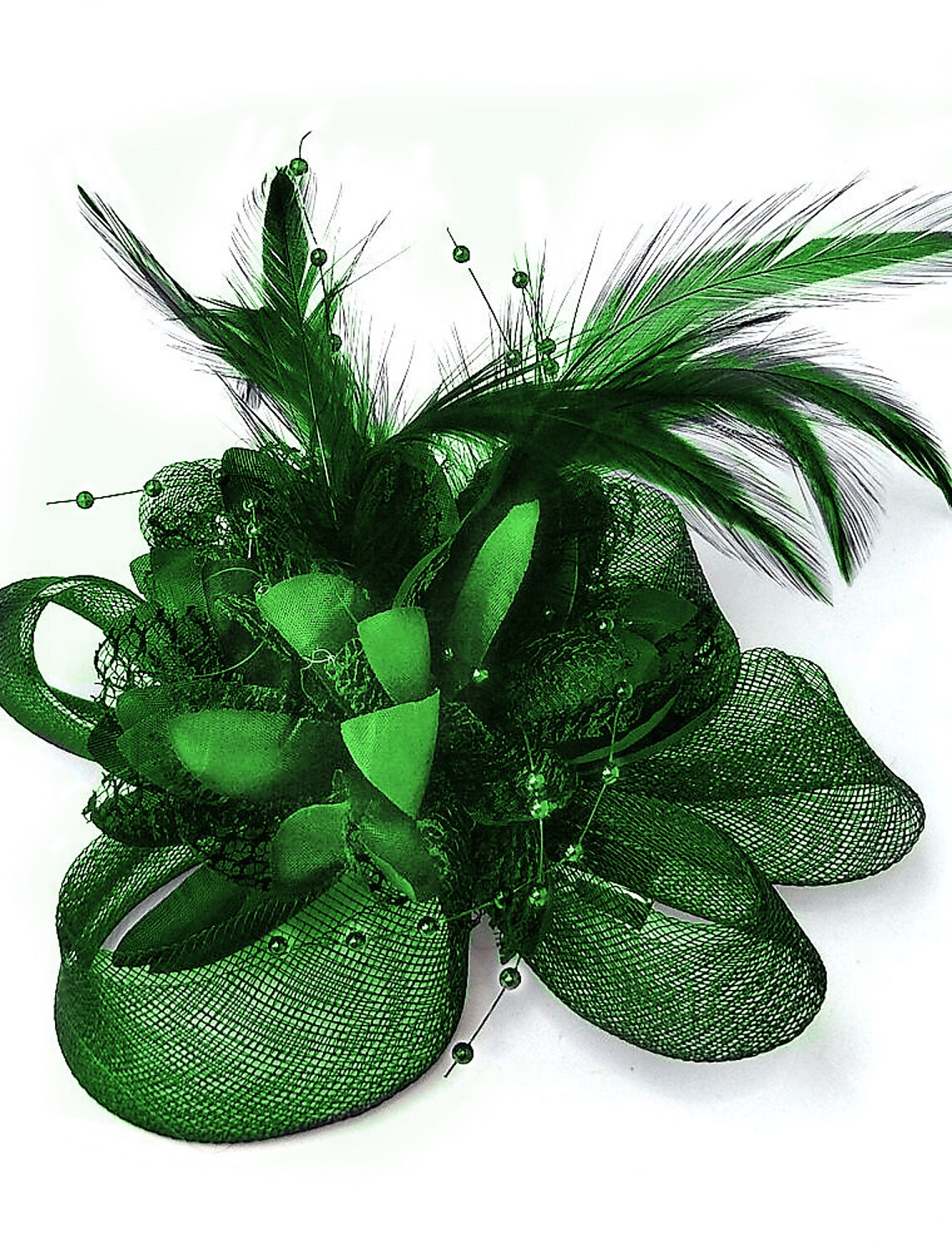 Wholesale Elegant Feather Net Fascinators Hats with Feathers Fur Floral 1PC Special Occasion Kentucky Derby Horse Race Ladies Day Headpiece