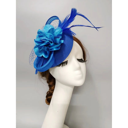 Wholesale Fascinators Kentucky Derby Hat Headwear Headpiece Feathers Net Veil Hat Fall Wedding Ladies Day Cocktail Royal Astcot With Cap Floral Headpiece Headwear