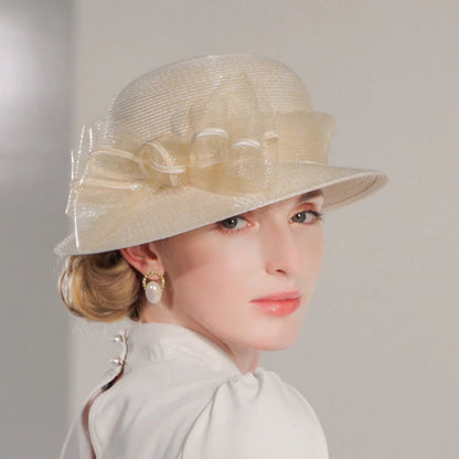 Wholesale Elegant Lady Hats with Flower / Pure Color / Lace Side 1PC Casual / Tea Party / Melbourne Cup Headpiece