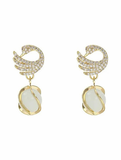 Wholesale Women's Drop Earrings Fine Jewelry Classic Precious Stylish Romantic Earrings Jewelry Gold For Wedding Party 1 Pair