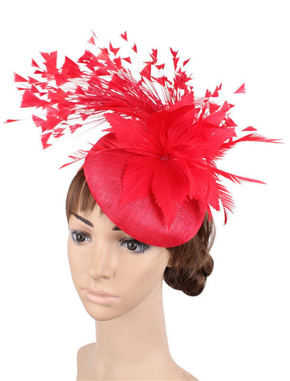 Wholesale Fascinators Sinamay Wedding Kentucky Derby Cocktail Fashion Wedding With Feather Headpiece Headwear