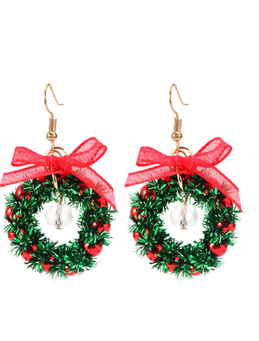 Wholesale Xmas Women‘s Crystal Drop Earrings Fine Jewelry Classic Bowknot Christmas Tree Personalized Stylish Earrings Jewelry 1# / 2# For Christmas Festival 1 Pair