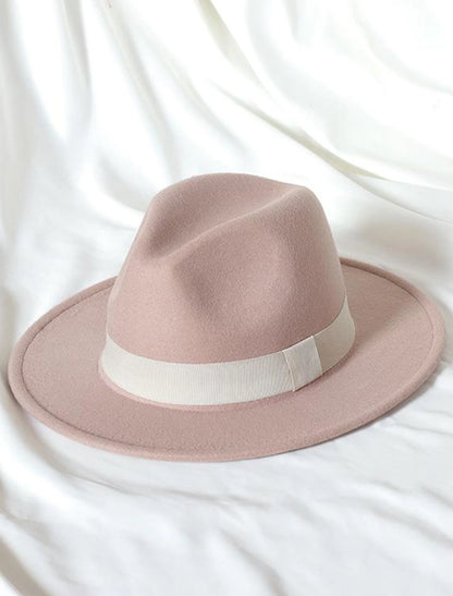 Wholesale Hats Wool Acrylic Fedora Hat Formal Wedding Cocktail Royal Astcot Simple With Pure Color Headpiece Headwear