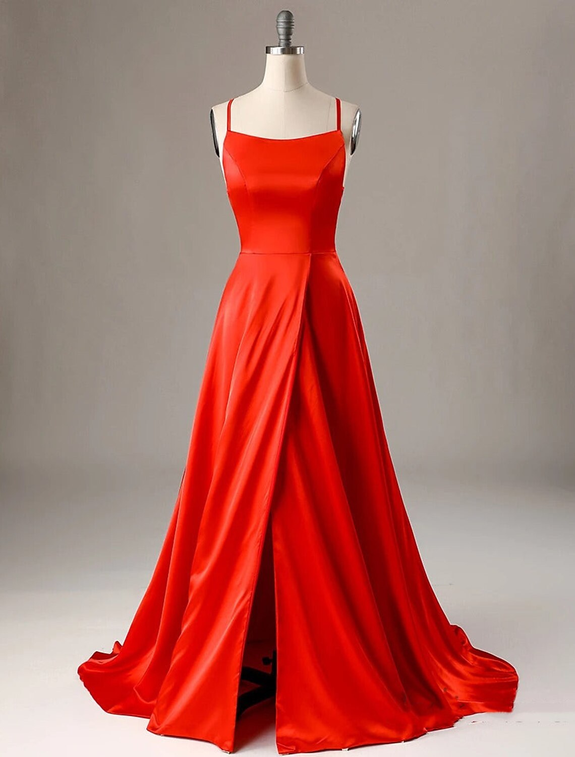 Wholesale A-Line Evening Gown Sexy Dress Formal Wedding Guest Sweep / Brush Train Sleeveless Spaghetti Strap Charmeuse