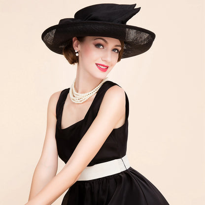 Wholesale Fascinators Hats Sinamay Bowler / Cloche Hat Wedding Casual Horse Race Ladies Day Melbourne Cup Vintage Elegant With Bowknot Headpiece Headwear