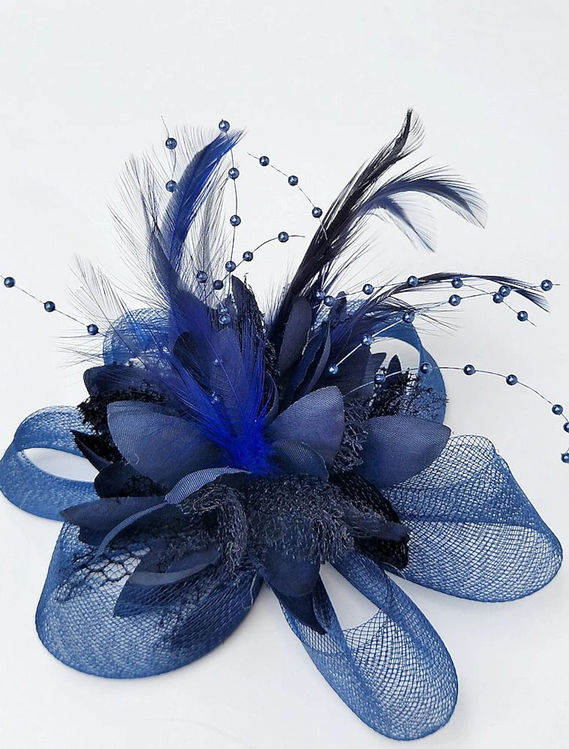 Wholesale Elegant Feather Net Fascinators Hats with Feathers Fur Floral 1PC Special Occasion Kentucky Derby Horse Race Ladies Day Headpiece