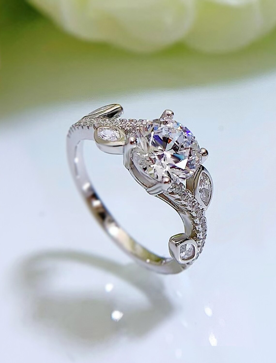 Wholesale Wedding Ring Wedding Classic Silver S925 Sterling Silver Precious Stylish Trendy 1PC Zircon