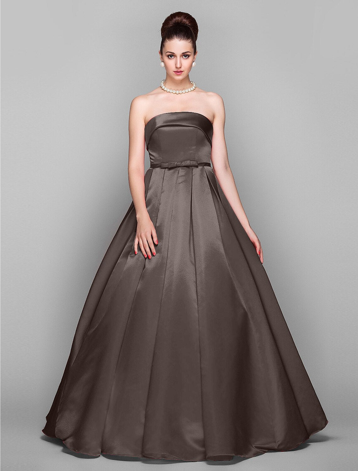 Wholesale Ball Gown Elegant Dress Quinceanera Prom Floor Length Sleeveless Strapless Satin with Bow(s)