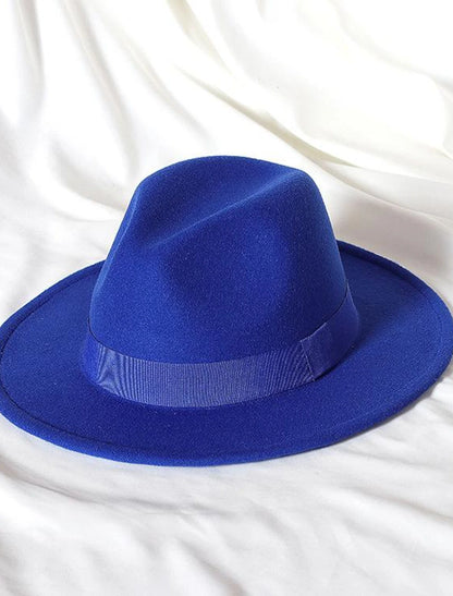 Wholesale Hats Wool Acrylic Fedora Hat Formal Wedding Cocktail Royal Astcot Simple With Pure Color Headpiece Headwear