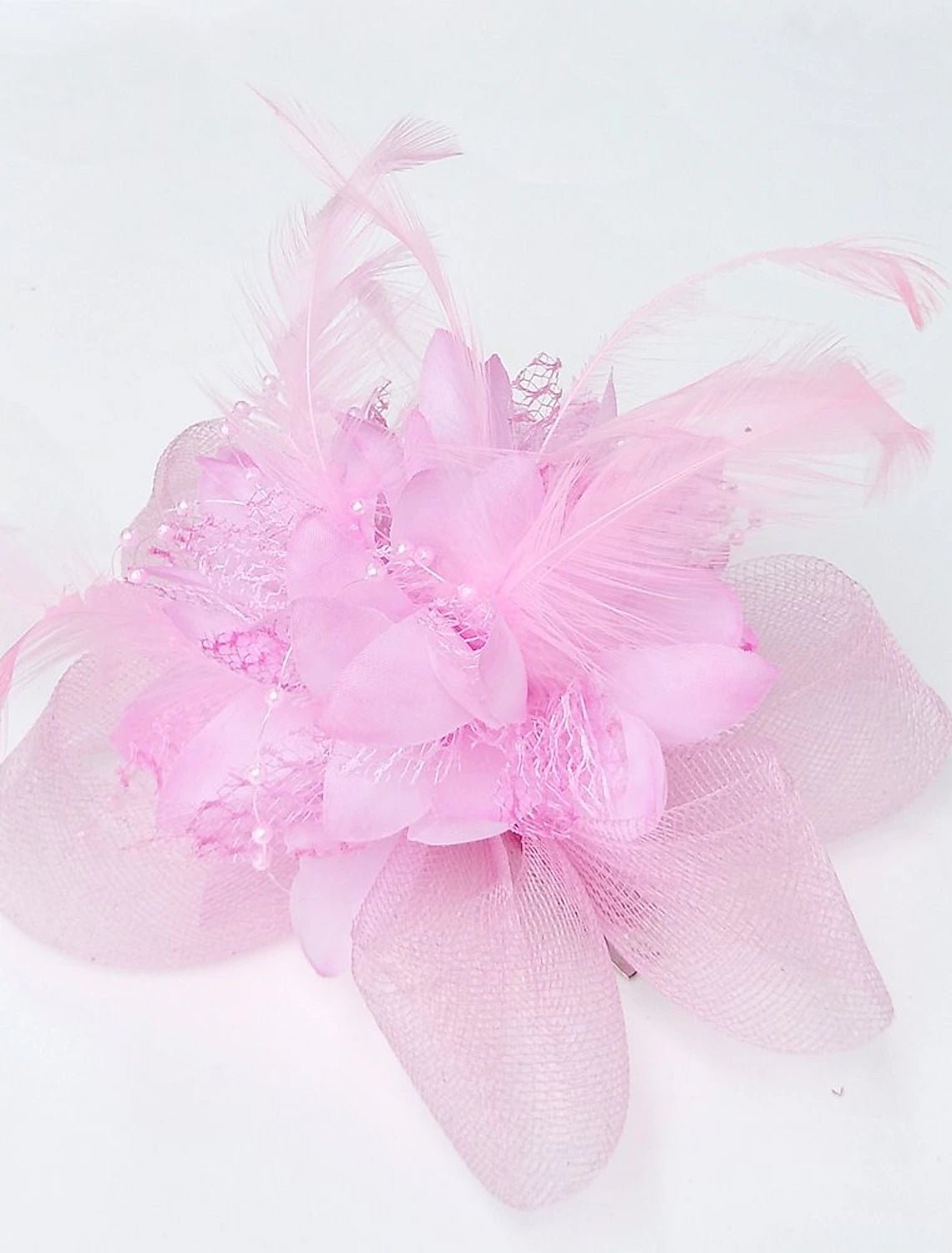 Wholesale Elegant Feather Net Fascinators Hats with Feathers Fur Floral 1PC Special Occasion Kentucky Derby Horse Race Ladies Day Headpiece