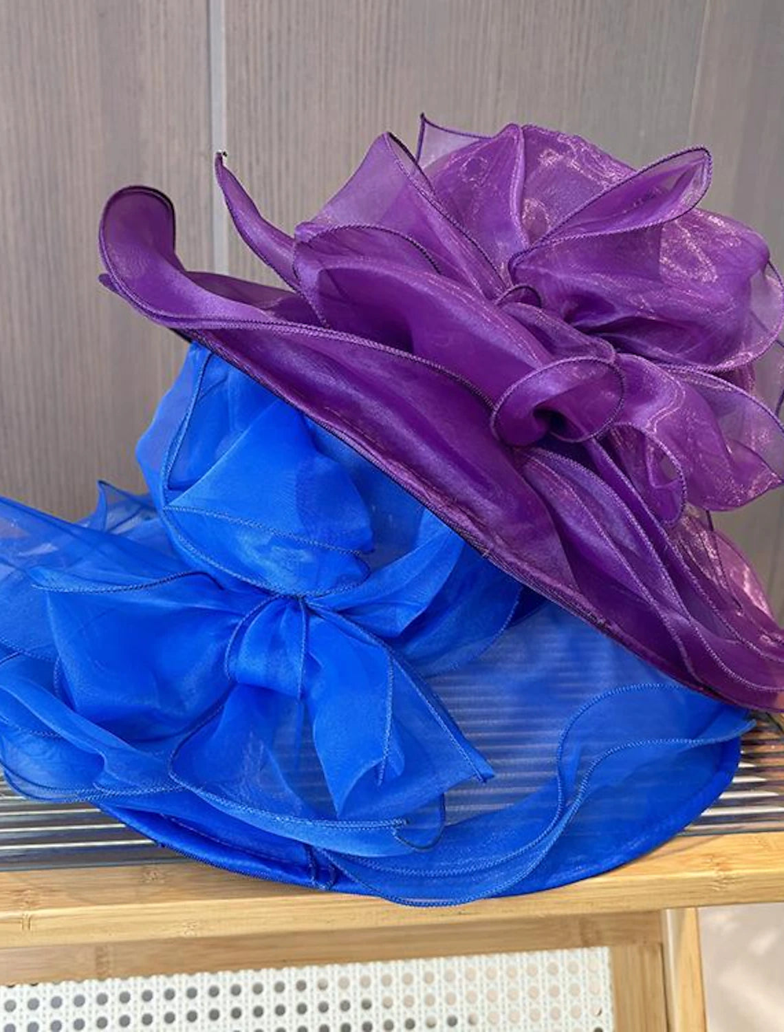 Wholesale Fascinators Hats Headwear Organza Bucket Hat Floppy Hat Sun Hat Casual Holiday Elegant Vintage With Flower Pure Color Headpiece Headwear