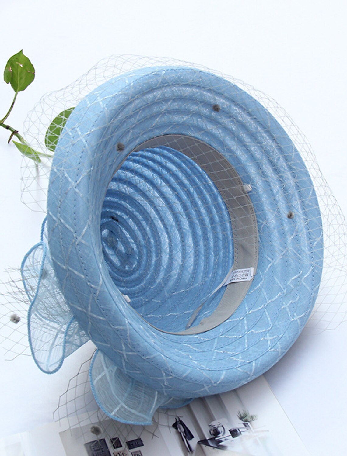 Wholesale Hats Headwear Polyester Tulle Bucket Hat Straw Hat Sun Hat Casual Holiday Elegant With Bowknot Pure Color Headpiece Headwear