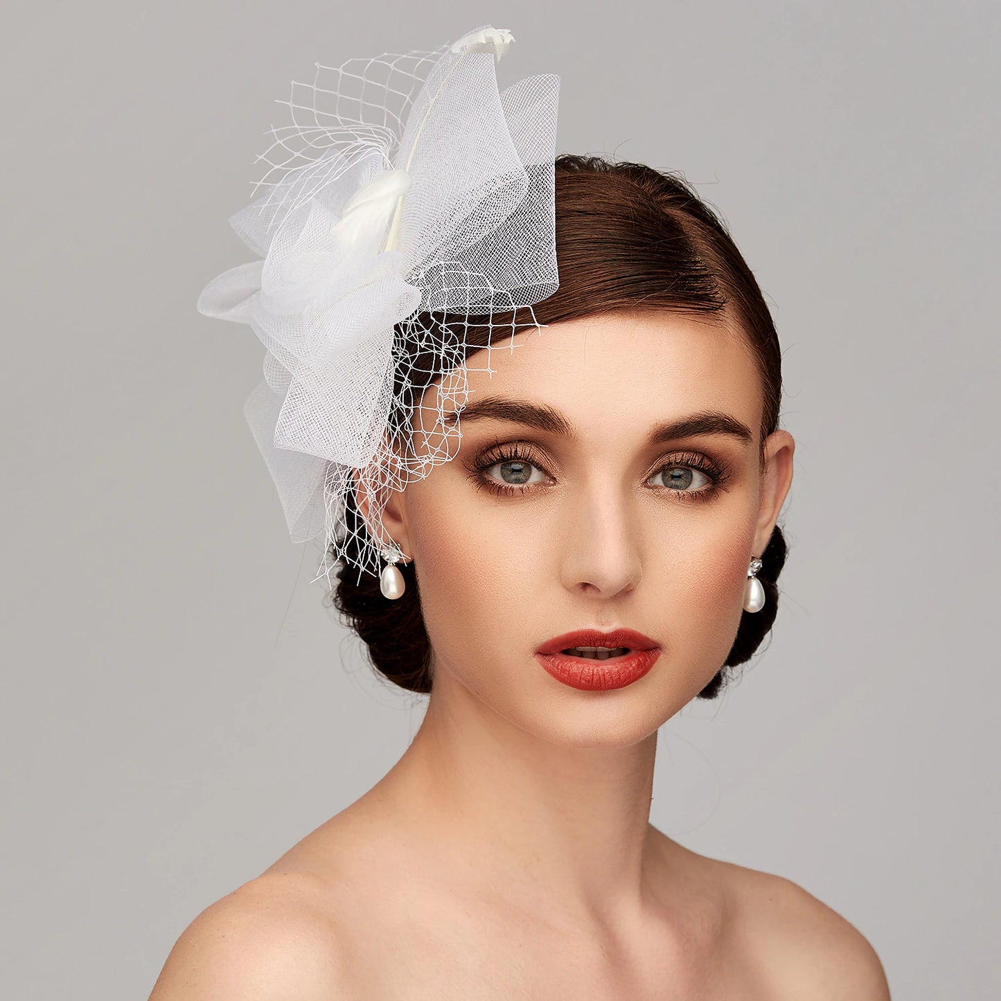 Wholesale Elegant Net Mesh Tulle Fascinator Hats Headpiece Clip Headband with Bow(s) Feather Flower Floral 1PC Kentucky Derby Wedding Tea Party Horse Race Cocktail Vintage for Women