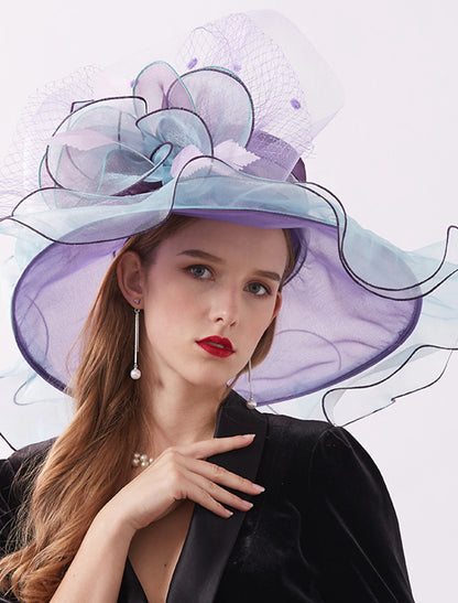 Wholesale Derby Hats for Women Wide Brim Fedora Sun Hat Cloche Kentucky Fascinator Hats for Ladies Organza Tea Party Bridal Church Hats