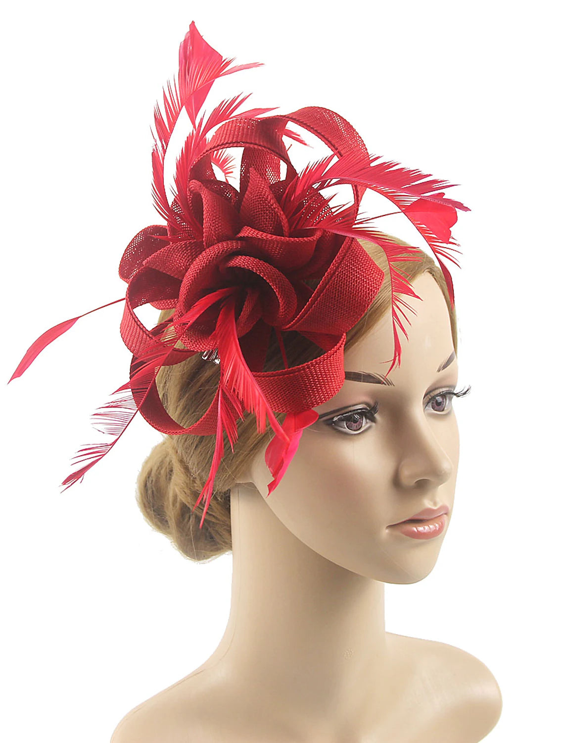 Wholesale Fascinators Kentucky Derby Hat Headwear Organza Polyester / Polyamide Fedora Hat Veil Hat Tea Party Horse Race Ladies Day Vintage Style Vintage Elegant With Feather Appliques Headpiece