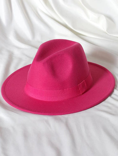 Wholesale Hats Wool Acrylic Fedora Hat Formal Wedding Cocktail Royal Astcot Simple With Pure Color Headpiece Headwear