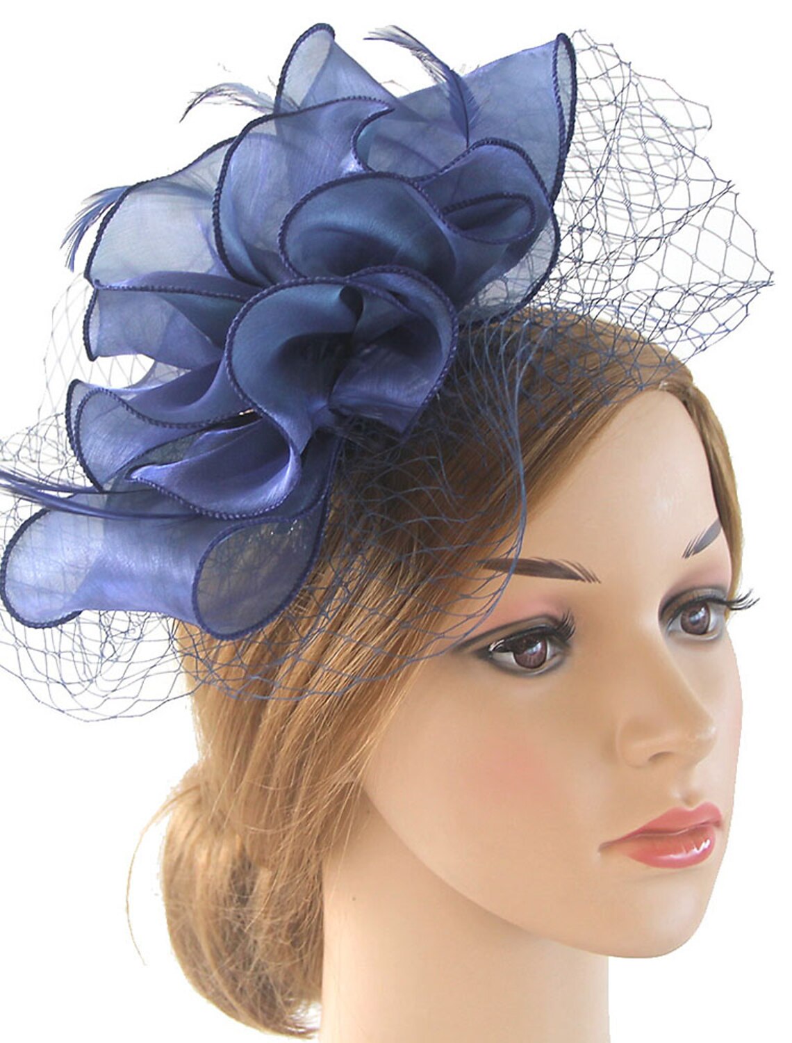 Wholesale Fascinators Kentucky Derby Hat Organza Polyester / Polyamide Fedora Hat Floppy Hat Veil Hat Tea Party Horse Race Ladies Day Vintage Vintage Style Elegant With Feather Appliques