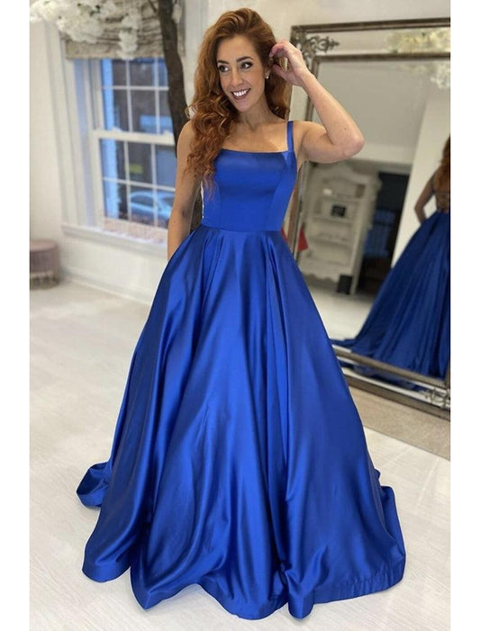 Wholesale  A-Line Prom Dresses Princess Dress Formal Prom Sweep / Brush Train Sleeveless Strapless Satin Backless with Pleats