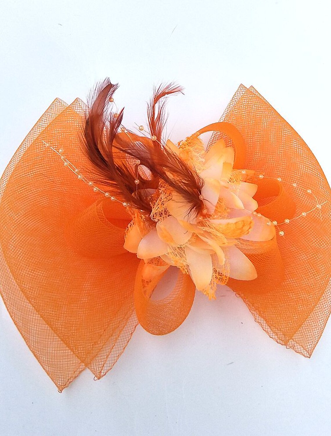 Wholesale Feather / Net Fascinators / Flowers / Hats with Floral 1PC Wedding / Special Occasion / Horse Race Headpiece