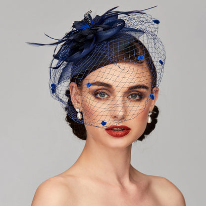 Wholesale Elegant Fascinators Hats Linen Net Mesh Headpiece Kentucky Derby Hat with Clip Headband Feather Floral Flower Mesh Net Wedding Evening Party Horse Race Ladies Day Headpiece Headwear