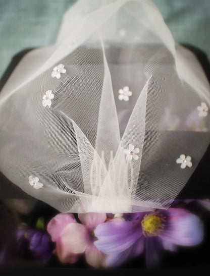 Wholesale One-tier Euramerican Wedding Veil Blusher Veils / Birdcage Veils with Acrylic / Crystals / Rhinestones Tulle