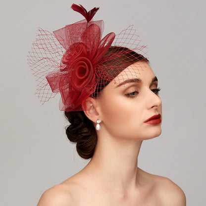 Wholesale Elegant Net Mesh Tulle Fascinator Hats Headpiece Clip Headband with Bow(s) Feather Flower Floral 1PC Kentucky Derby Wedding Tea Party Horse Race Cocktail Vintage for Women