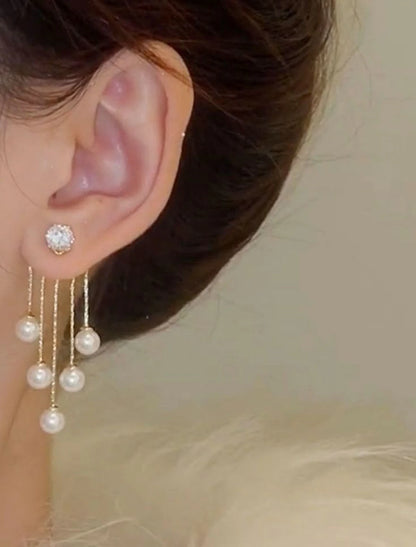 Wholesale Women's Drop Earrings Fine Jewelry Tassel Fringe Precious Cute Stylish Earrings Jewelry White For Wedding Party 1 Pair